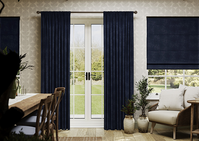 Faux Suede, Navy - Made to Measure Curtains - Image 3